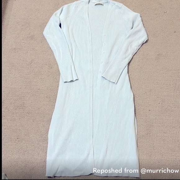 Abercrombie & Fitch Light Blue Ribbed Cardigan - Picture 1 of 6